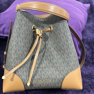 Michael Kors Brown Shoulder Bag with Gold Hardware